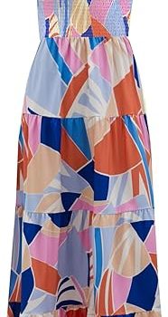 Women's Summer Boho Spaghetti Strap Square Neck Ruffle Casual Flowy Long Dress Beach Swing Party Maxi Dress - Z-blue Floral
