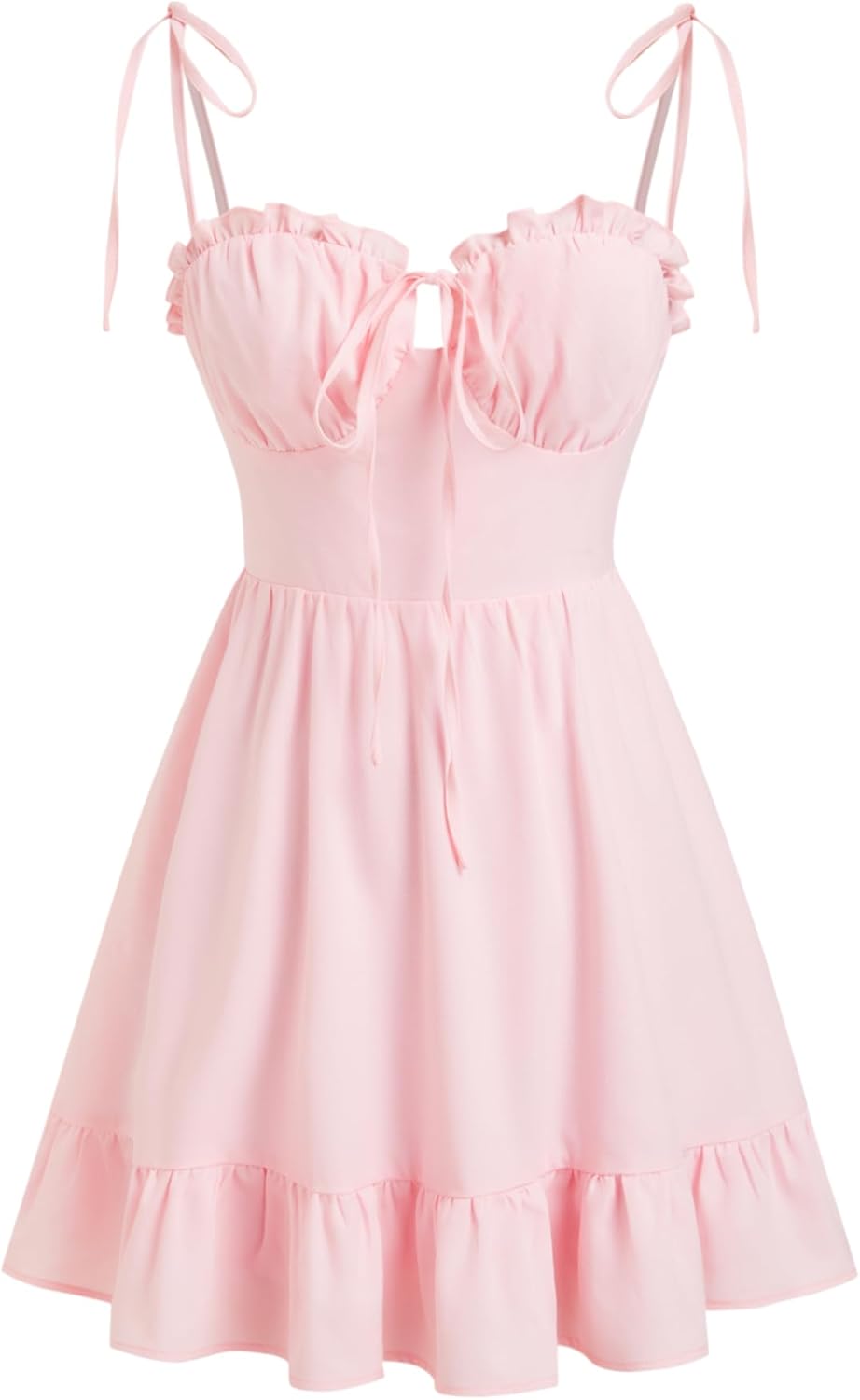 Floral Dress for Women Summer Mini Sundresses Spaghetti Strap Cute Vacation Dresses Boho Casual Outfits - Light Pink