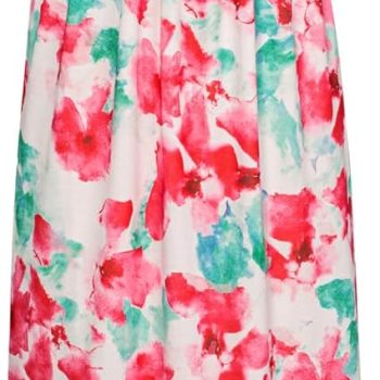 Women Strapless Dress Casual Loose Ruched Long Maxi Dress with Pockets - Blue Pink Flower