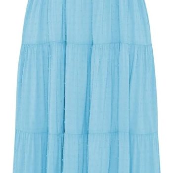 Women's Summer Boho Spaghetti Strap Square Neck Ruffle Casual Flowy Long Dress Beach Swing Party Maxi Dress - H-24blue