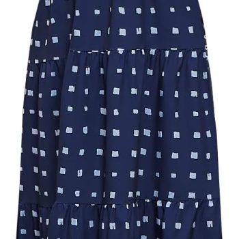 Women's Summer Boho Spaghetti Strap Square Neck Ruffle Casual Flowy Long Dress Beach Swing Party Maxi Dress - Dark Blue