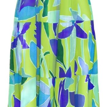 Women's Summer Boho Spaghetti Strap Square Neck Ruffle Casual Flowy Long Dress Beach Swing Party Maxi Dress - Green Floral