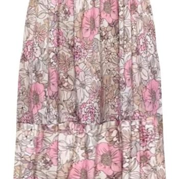 Women's Summer Boho Spaghetti Strap Square Neck Ruffle Casual Flowy Long Dress Beach Swing Party Maxi Dress - Pink Floral