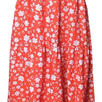 Women's Summer Boho Spaghetti Strap Square Neck Ruffle Casual Flowy Long Dress Beach Swing Party Maxi Dress - 2-red Floral