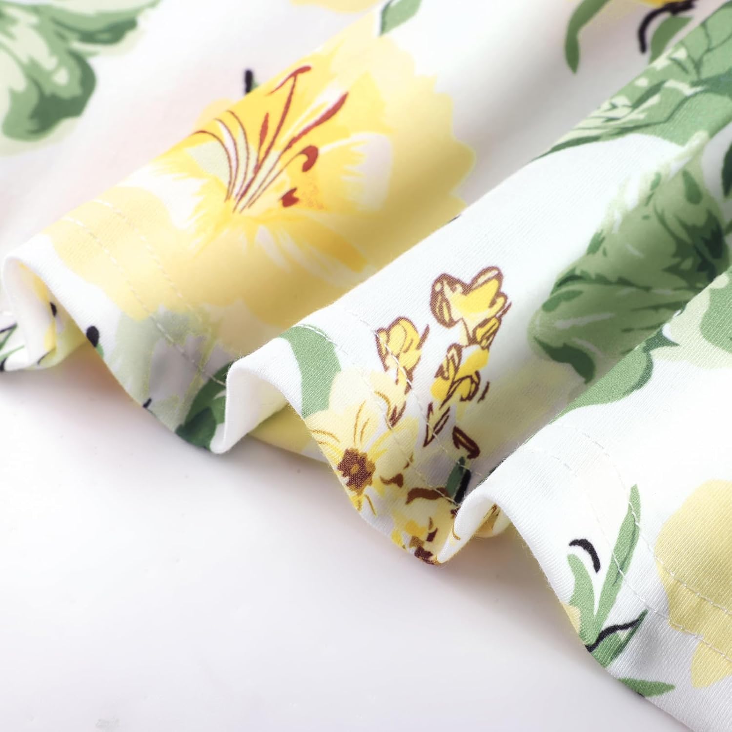 Women Strapless Dress Casual Loose Ruched Long Maxi Dress with Pockets - White Green Leaves