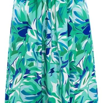 Women Strapless Dress Casual Loose Ruched Long Maxi Dress with Pockets - Floral Green
