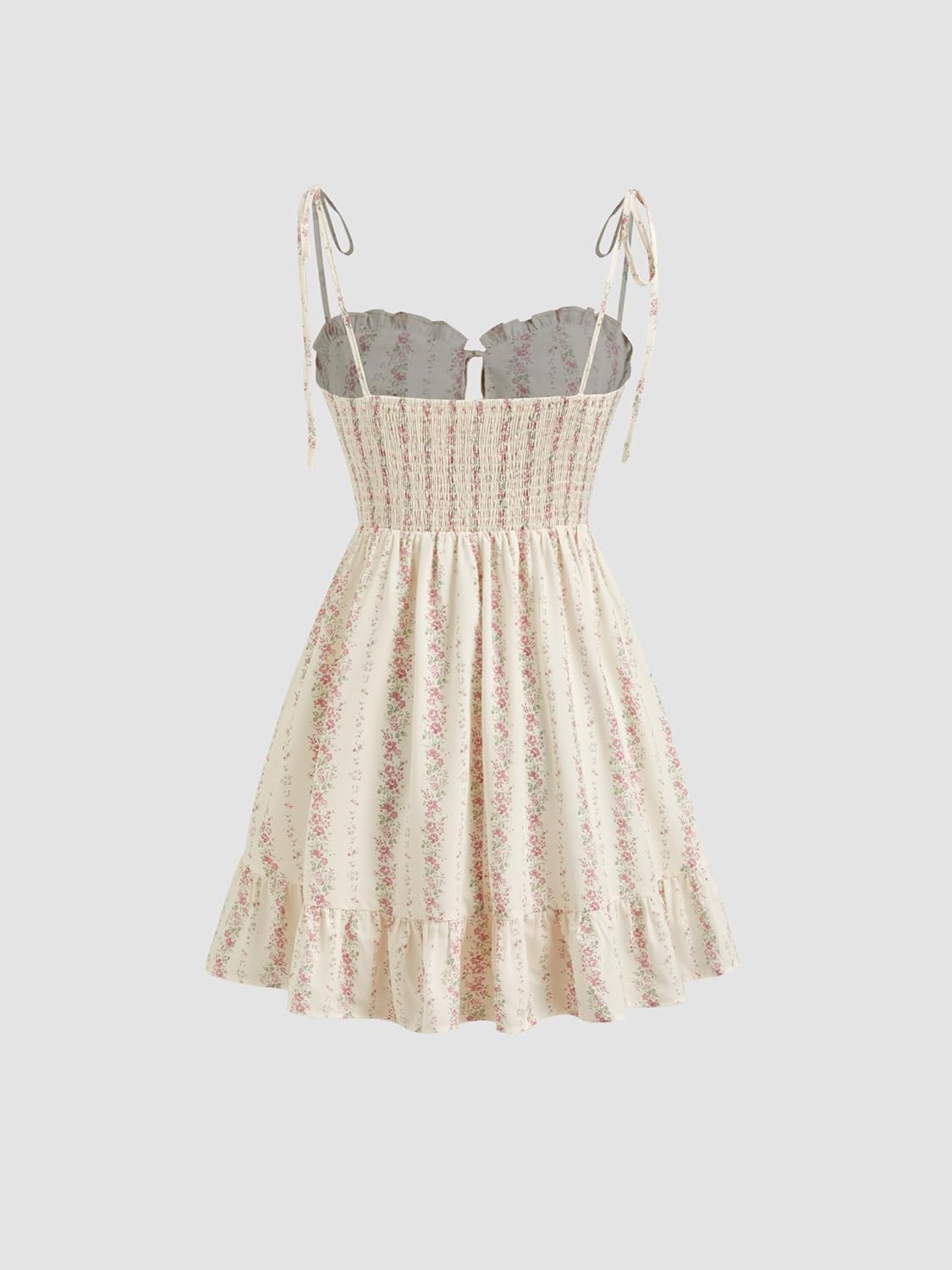 Floral Dress for Women Summer Mini Sundresses Spaghetti Strap Cute Vacation Dresses Boho Casual Outfits - Pink
