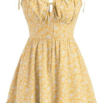Floral Dress for Women Summer Mini Sundresses Spaghetti Strap Cute Vacation Dresses Boho Casual Outfits - Ginger