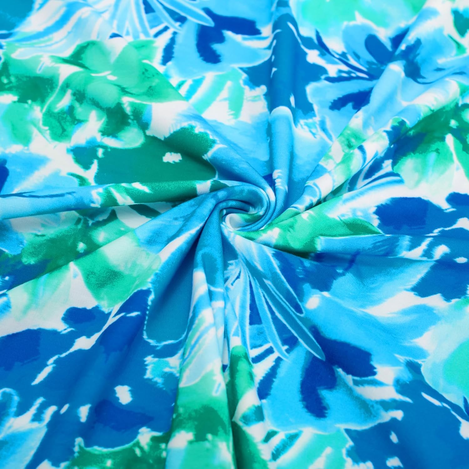 Women Strapless Dress Casual Loose Ruched Long Maxi Dress with Pockets - Blue Green Floral