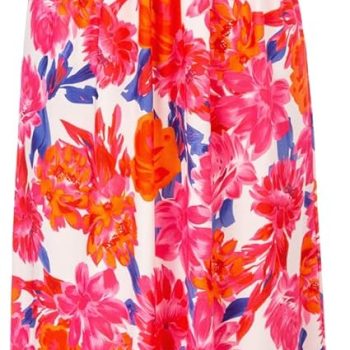 Women Strapless Dress Casual Loose Ruched Long Maxi Dress with Pockets - Pink Orange