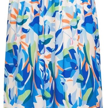 Women Strapless Dress Casual Loose Ruched Long Maxi Dress with Pockets - Watercolor Flowers