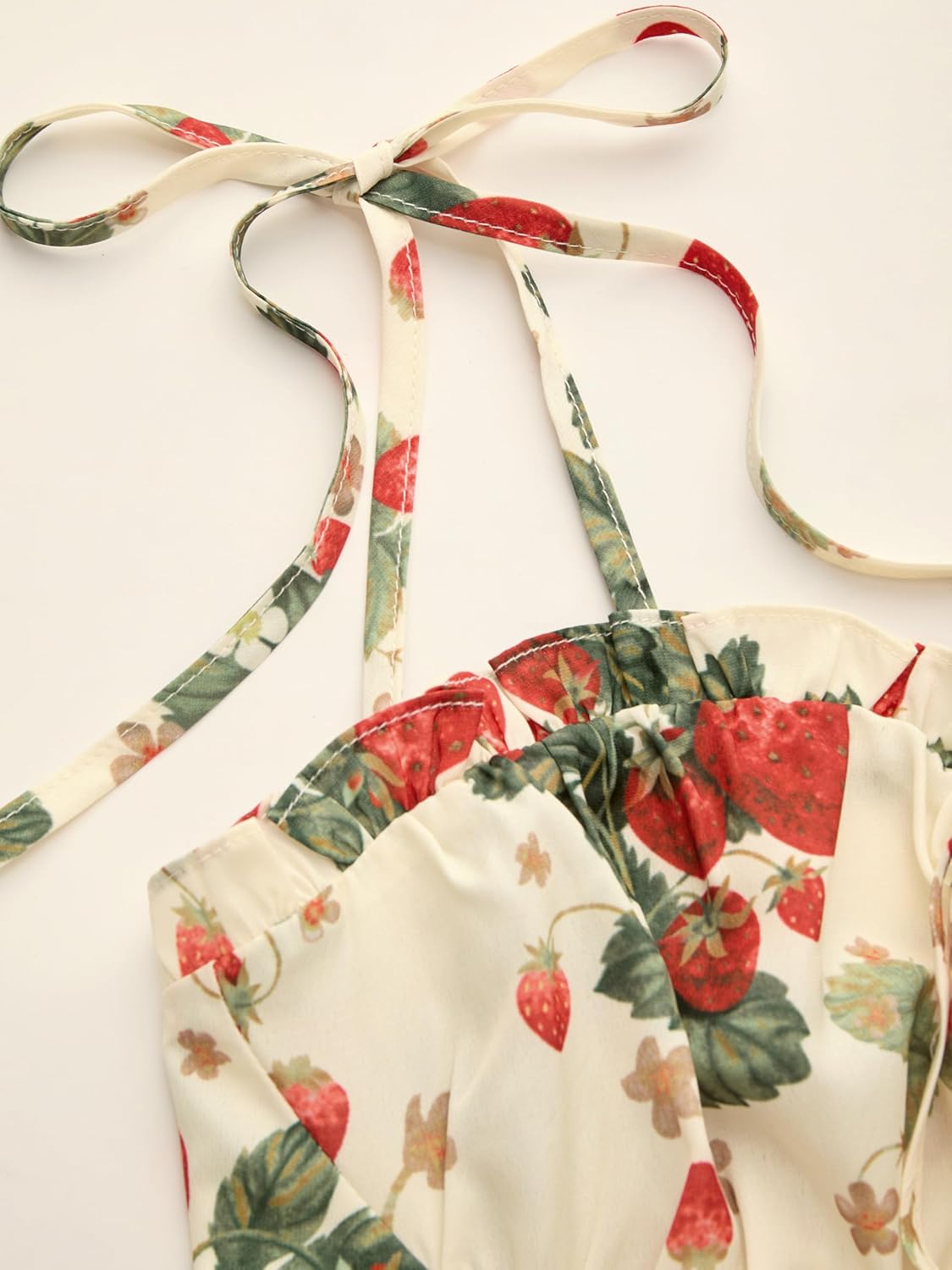 Floral Dress for Women Summer Mini Sundresses Spaghetti Strap Cute Vacation Dresses Boho Casual Outfits - Red