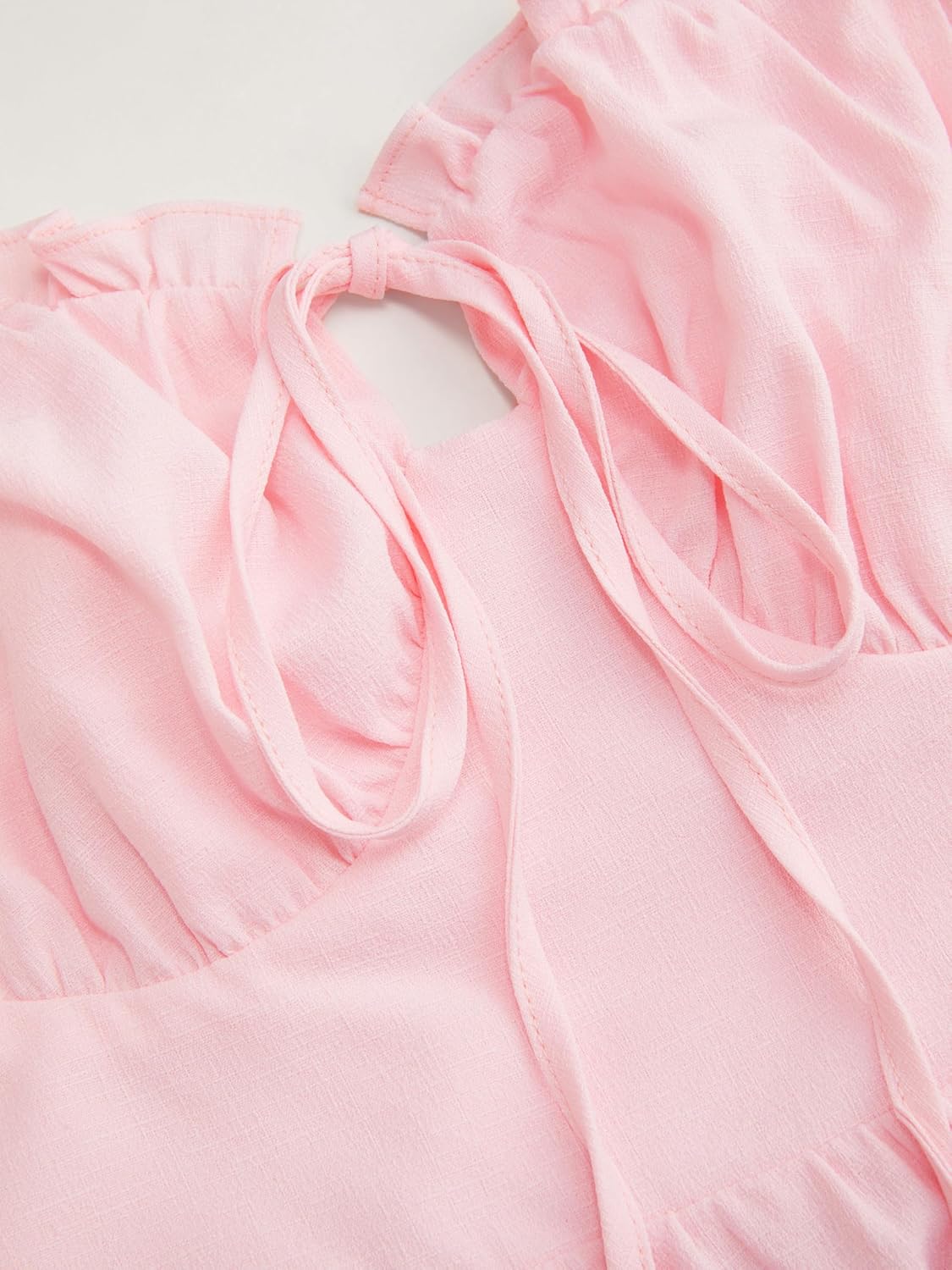 Floral Dress for Women Summer Mini Sundresses Spaghetti Strap Cute Vacation Dresses Boho Casual Outfits - Light Pink