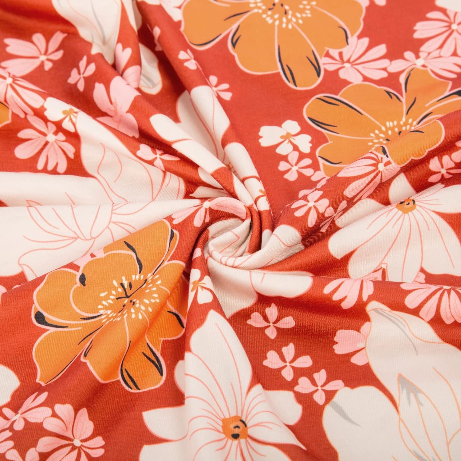 Women Strapless Dress Casual Loose Ruched Long Maxi Dress with Pockets - Apricot Flower