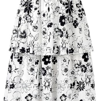 Summer Dresses for Women 2026 Floral Spaghetti Strap Wedding Guest Dress Maxi Beach Vacation Clothes - Floral White Black