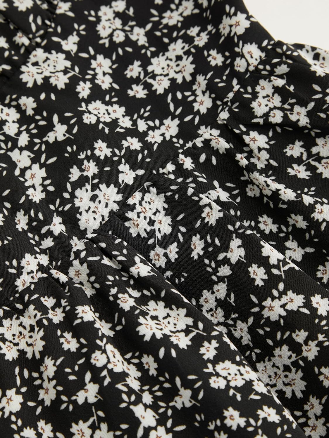 Floral Dress for Women Summer Mini Sundresses Spaghetti Strap Cute Vacation Dresses Boho Casual Outfits - Black