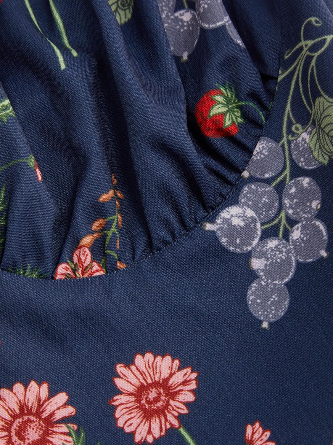 Floral Dress for Women Summer Mini Sundresses Spaghetti Strap Cute Vacation Dresses Boho Casual Outfits - Dark Denim